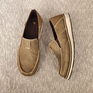 Ariat Mens Brown Bomber Cruiser Leather Slip On Shoes Loafers Size 9, Like New